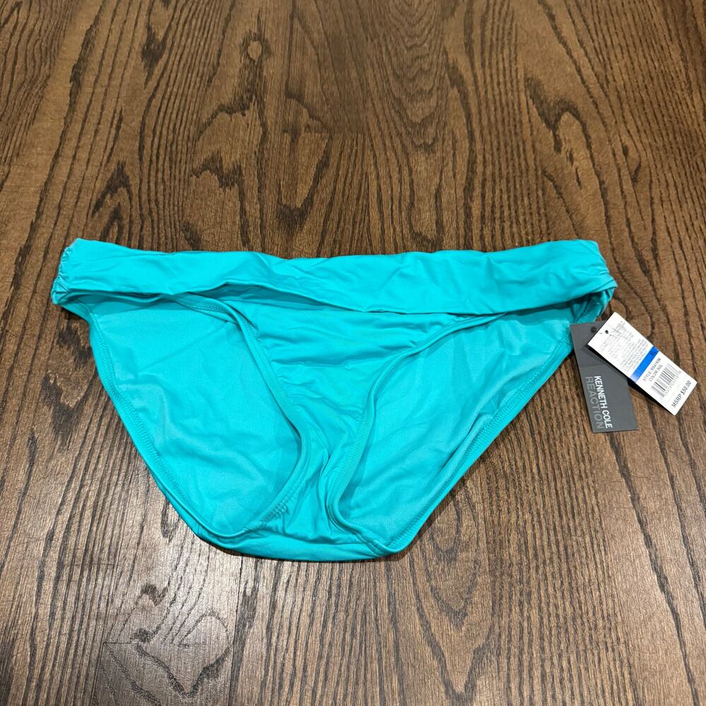 Kenneth Cole Womens Teal Green Fold Over Bikini Brief Swim Suit Bottom Size XL